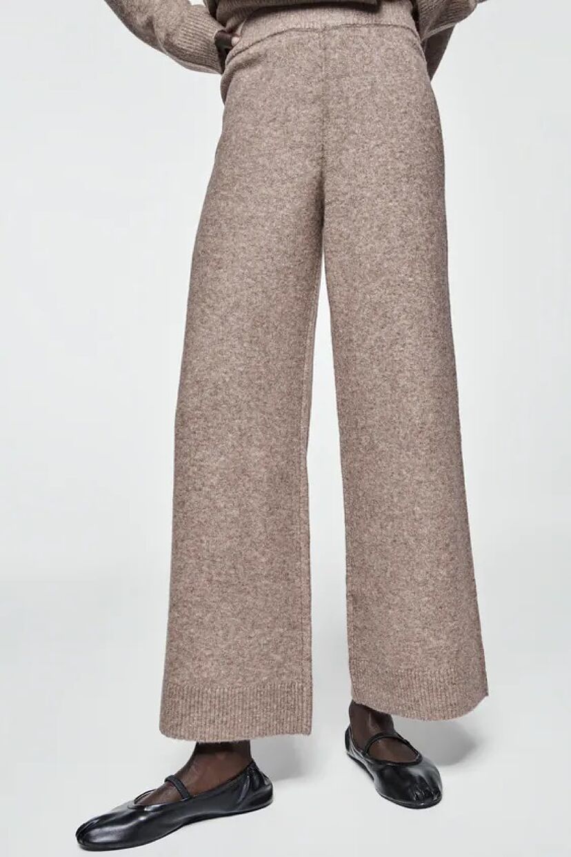 pantalones de punto anchos