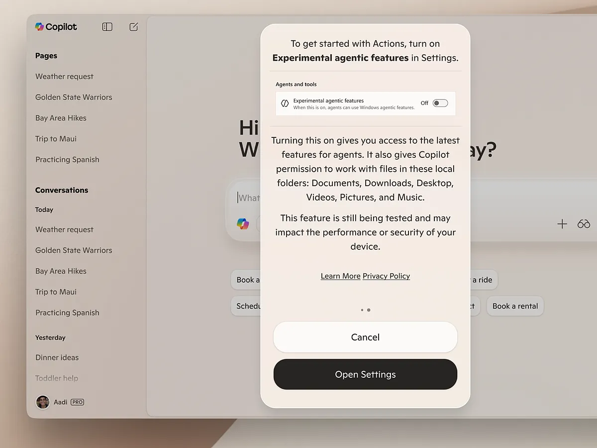 Microsoft dobla la apuesta por los agentes de IA en Windows: Copilot tendrá un mayor acceso y podrá controlar el ordenador con la voz
