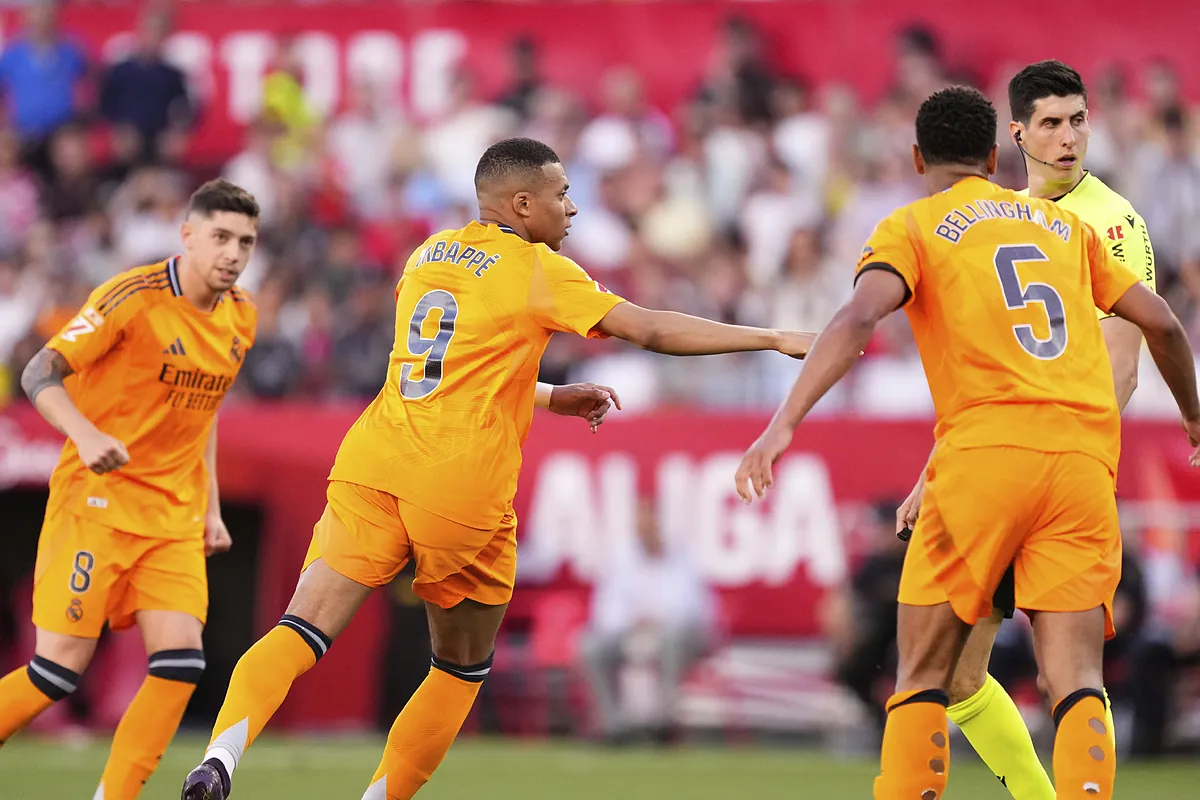 Mbappé agarra el Pichichi y el Madrid, con el mínimo esfuerzo, gana a un Sevilla con nueve