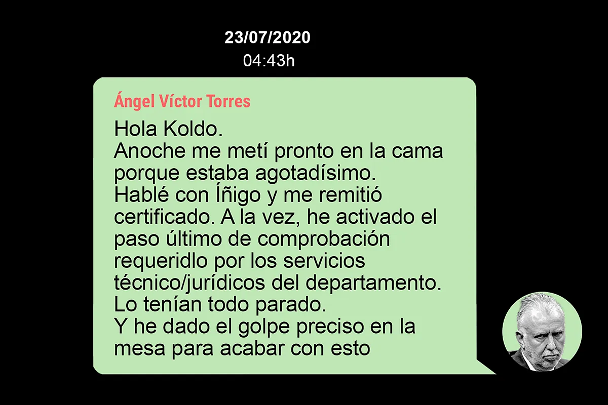 Torres lanzó una caza de brujas contra funcionarios que torpedeaban los pagos a Aldama