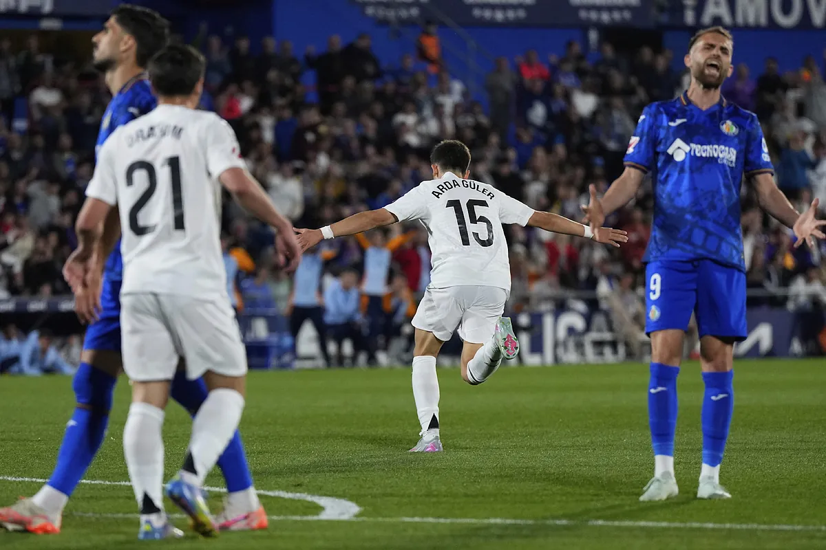 El Madrid sufre en Getafe pero sale vivo gracias al pie de Arda Güler y las manos de Courtois