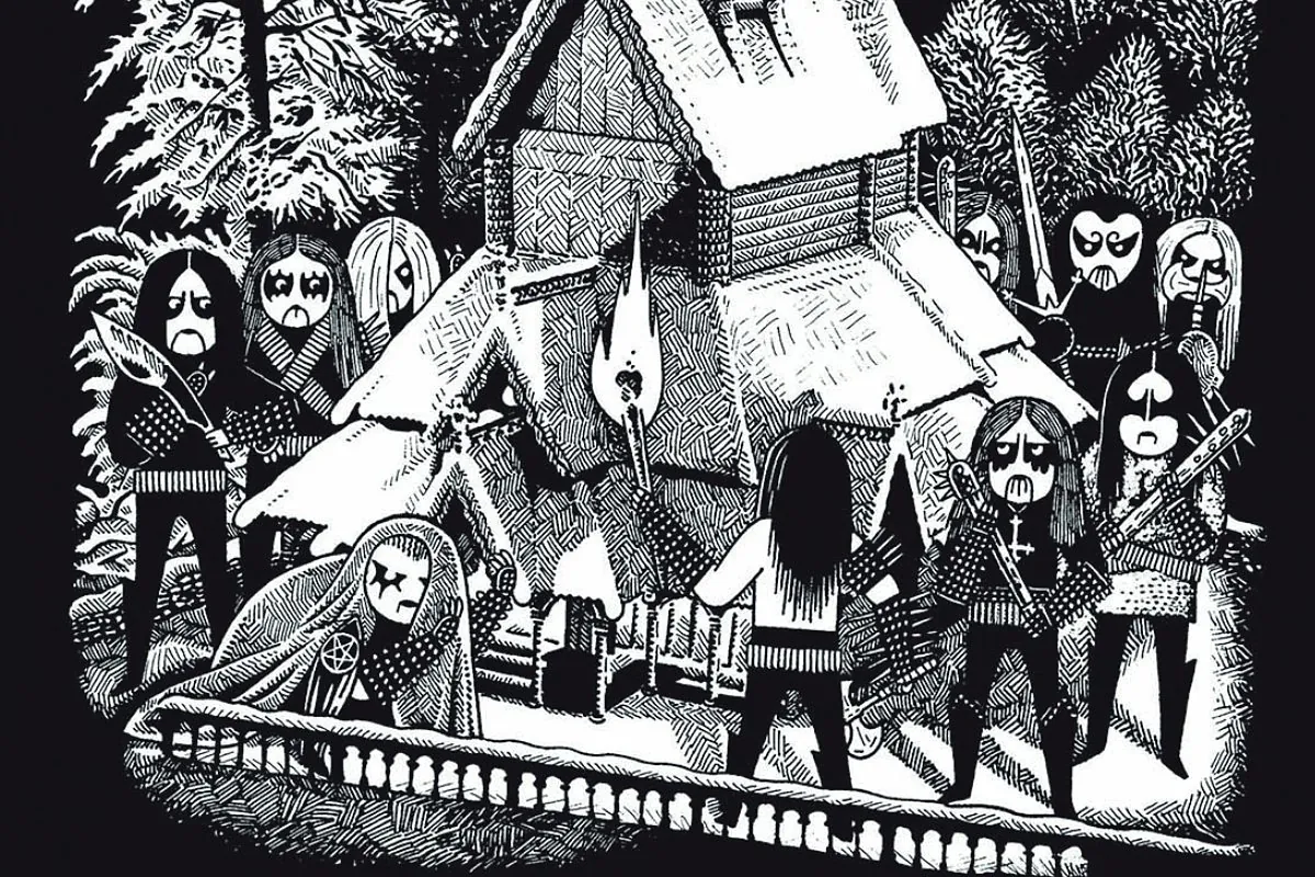 The macabre world of Norwegian black metal seen by a cartoonist from Murcia: murders, devastated churches and infernal music