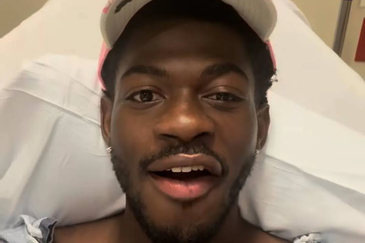 Lil Nas X, at the hospital after “losing control” on the right side of his face