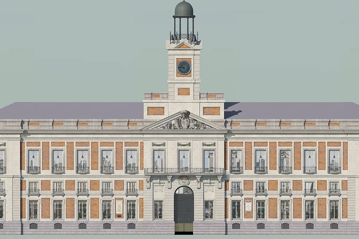 La Real Casa de Correos de la Puerta del Sol pasa por chapa y pintura: la fachada será rehabilitada durante cuatro meses y cubierta por una gran lona