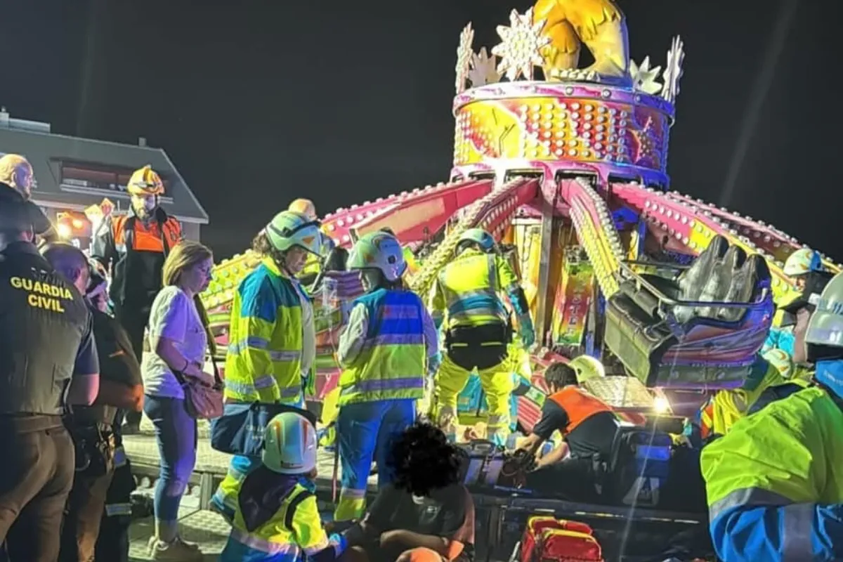 Tres heridos tras sufrir un accidente en una atracción de feria durante las fiestas de Cienpozuelos
