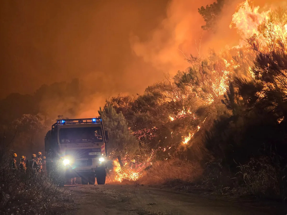 Los incendios de Ávila y Cáceres siguen activos, con especial atención al viento y a los puntos calientes