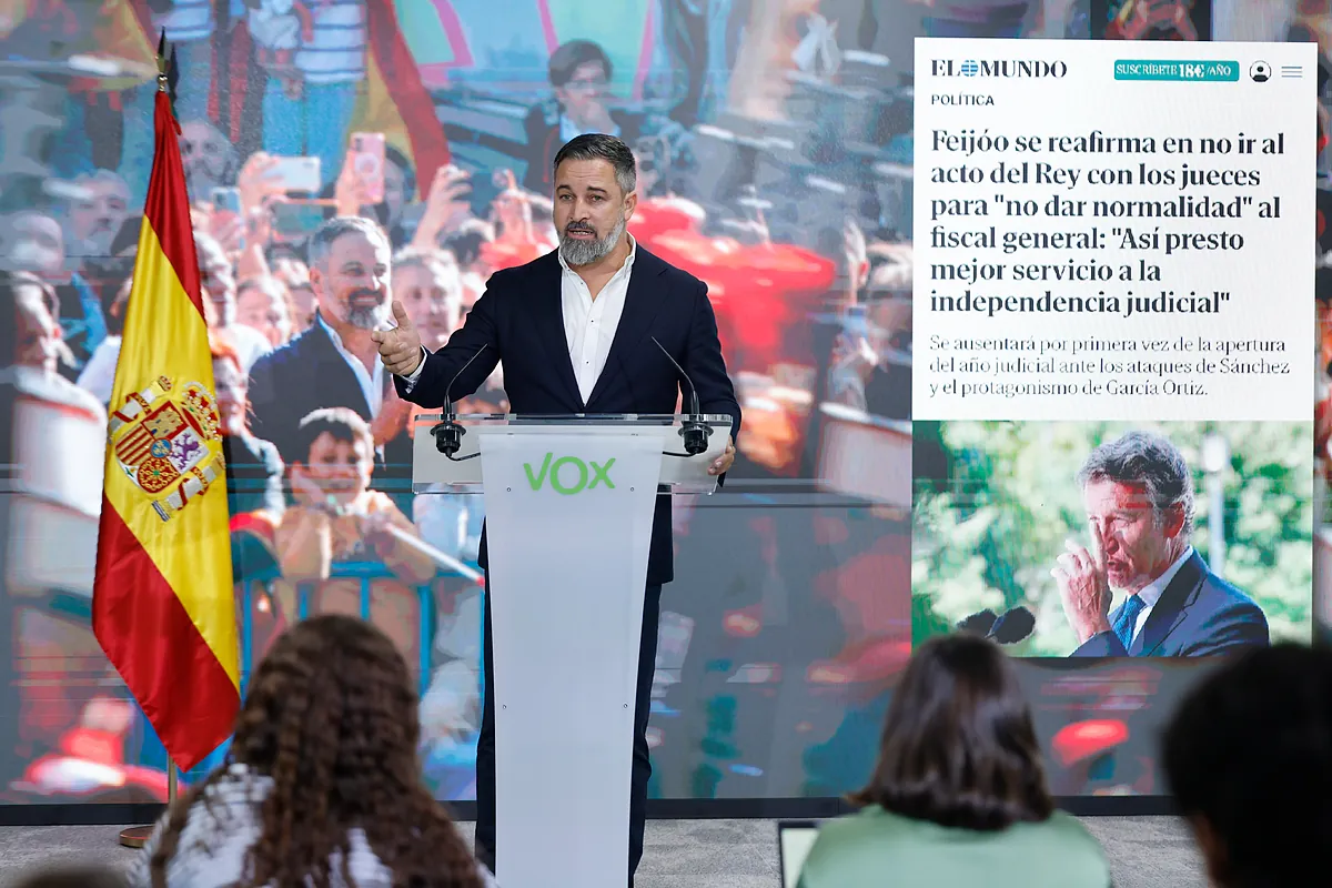 Abascal traslada a Feijóo que Vox pondrá nuevas condiciones para investir al sustituto de Mazón