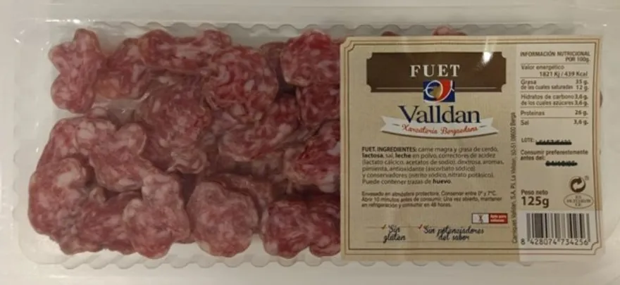 Alertan de la presencia de salmonela en un nuevo fuet loncheado de la marca Avià