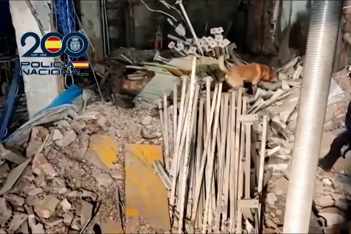 Así ha quedado el interior del edificio derrumbado en el barrio de Ópera de Madrid