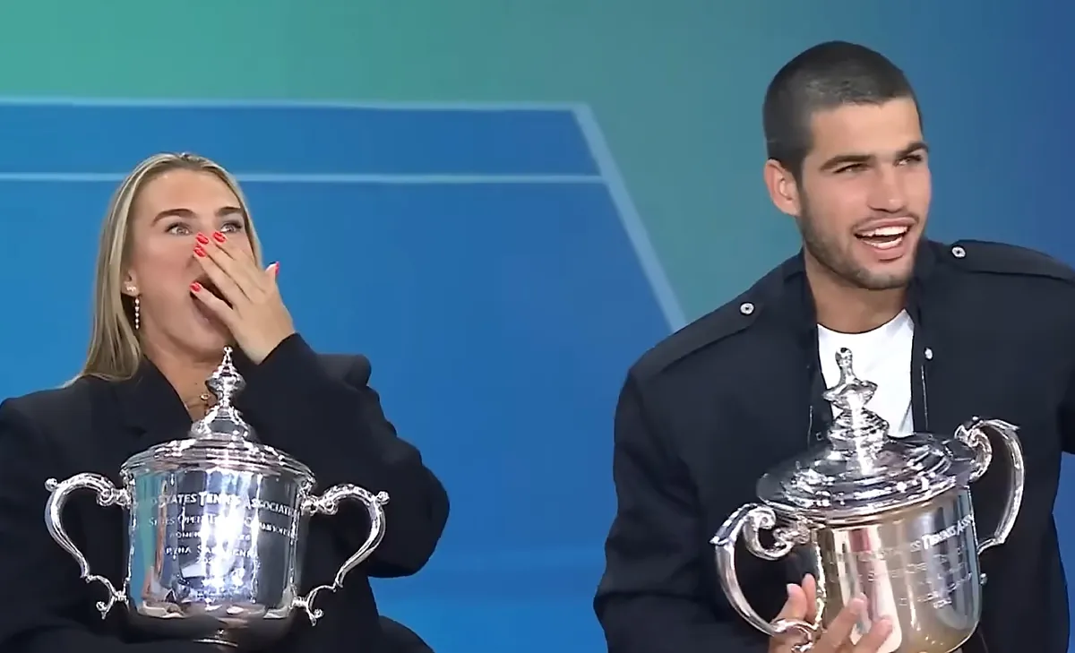 La divertida confusión de Aryna Sabalenka con Carlos Alcaraz: "Son las 9 de la mañana, no te preocupes"