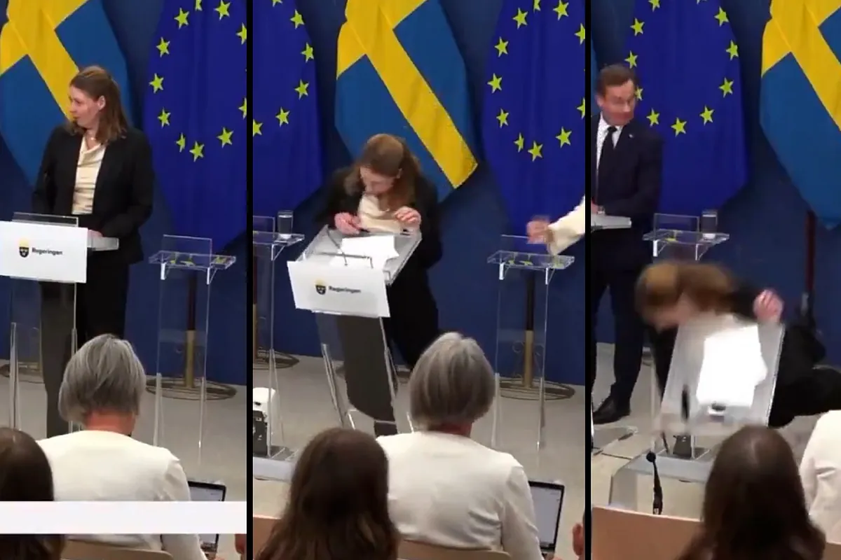 Se desploma durante su primera rueda de prensa como ministra de Salud de Suecia