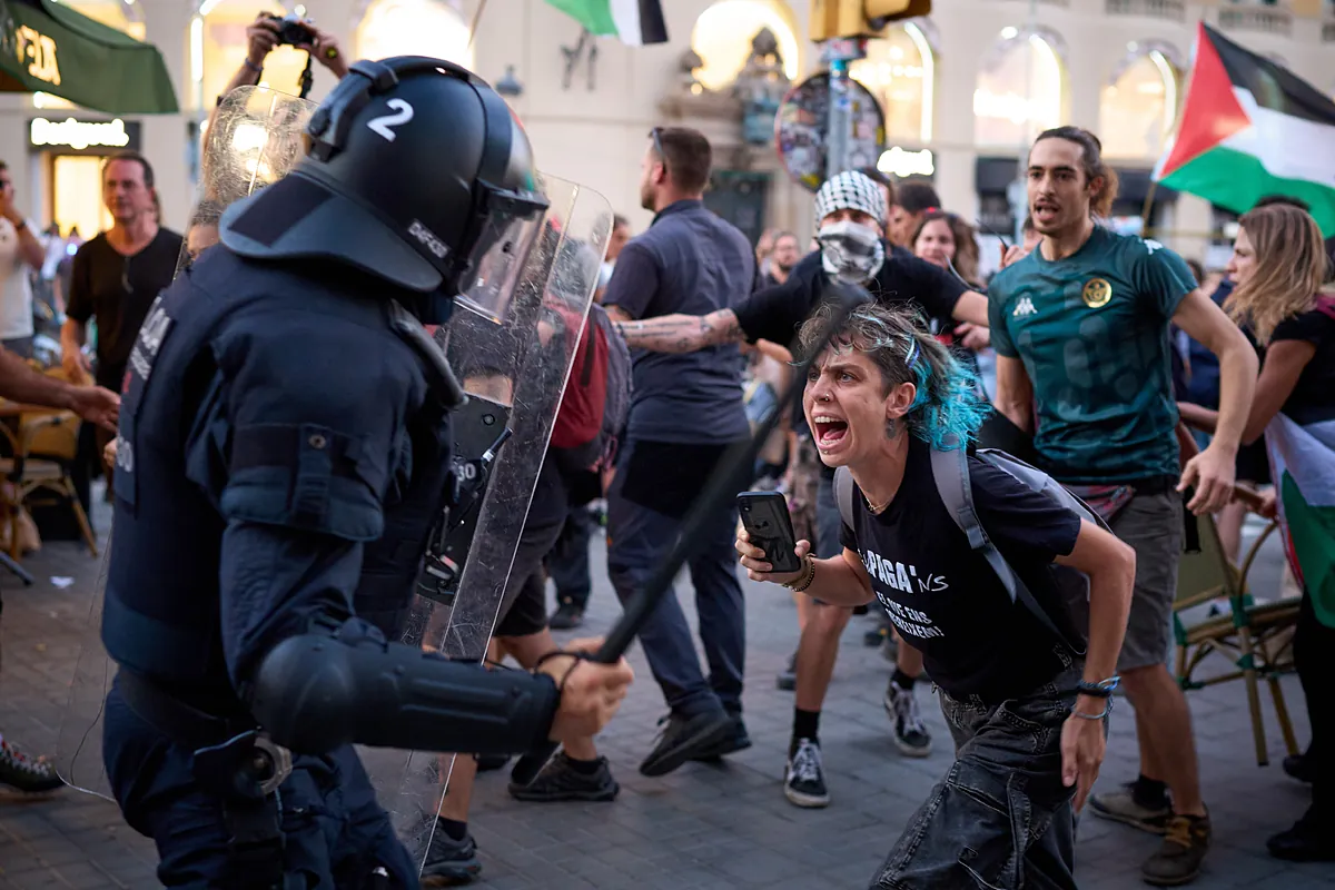 Ocho detenidos por altercados en Barcelona en una segunda manifestación de apoyo a Gaza