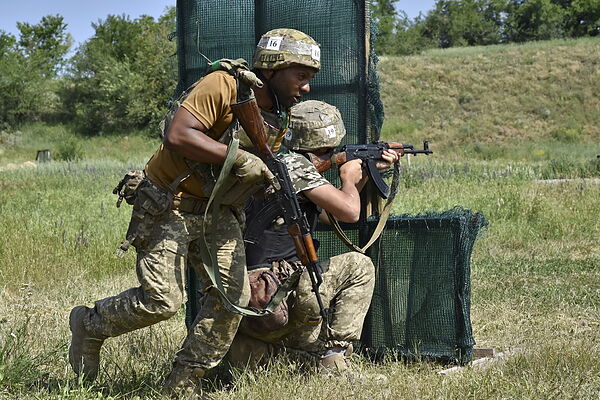 Soldados ucranianos, durante un entrenamiento en Zaporiyia.