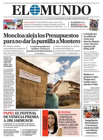 Portada de EL MUNDO del domingo 7 de septiembre de 2025