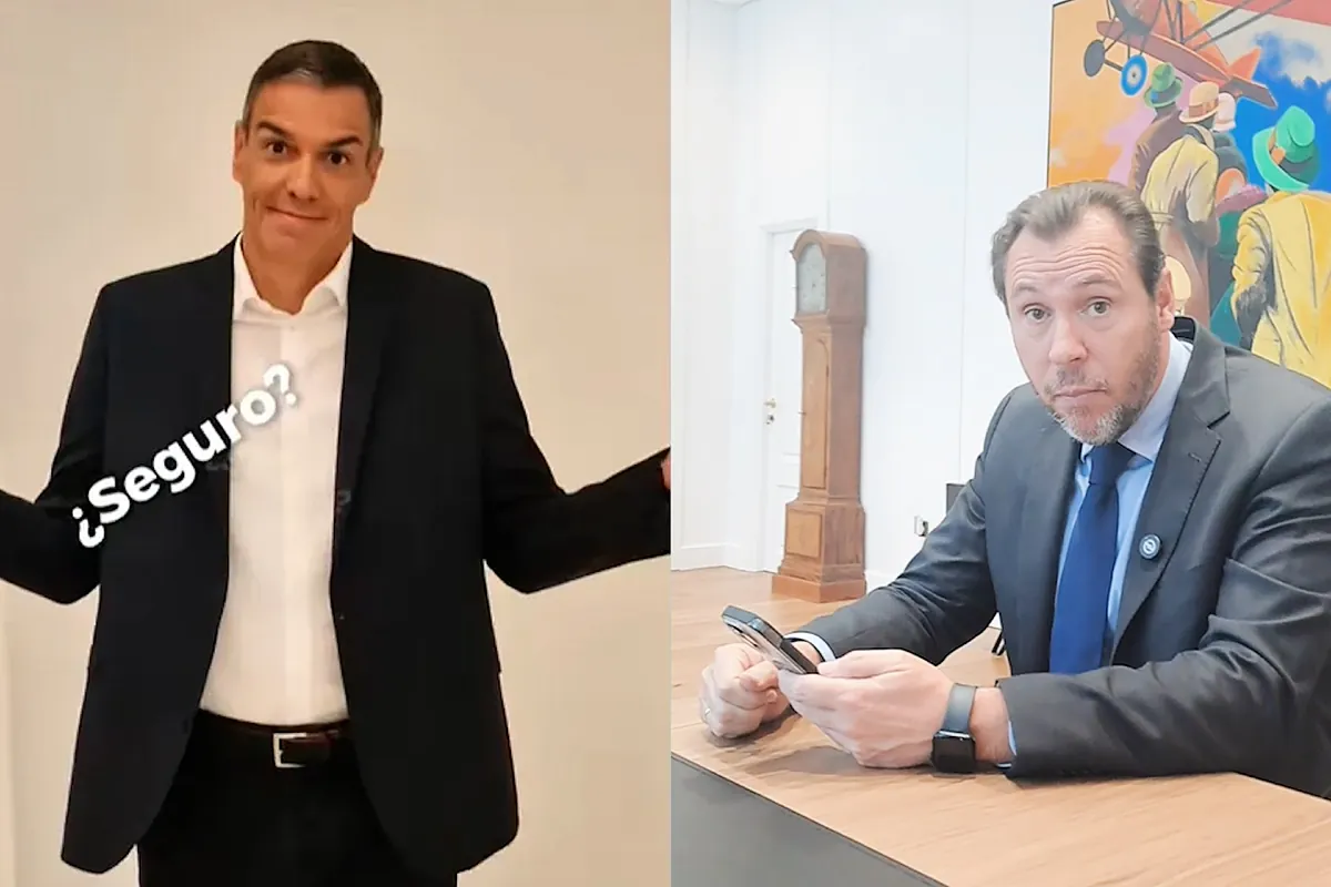 Pedro Sánchez y Óscar Puente protagonizan el primer vídeo de TikTok de La Moncloa: "¿Un bailecito?"