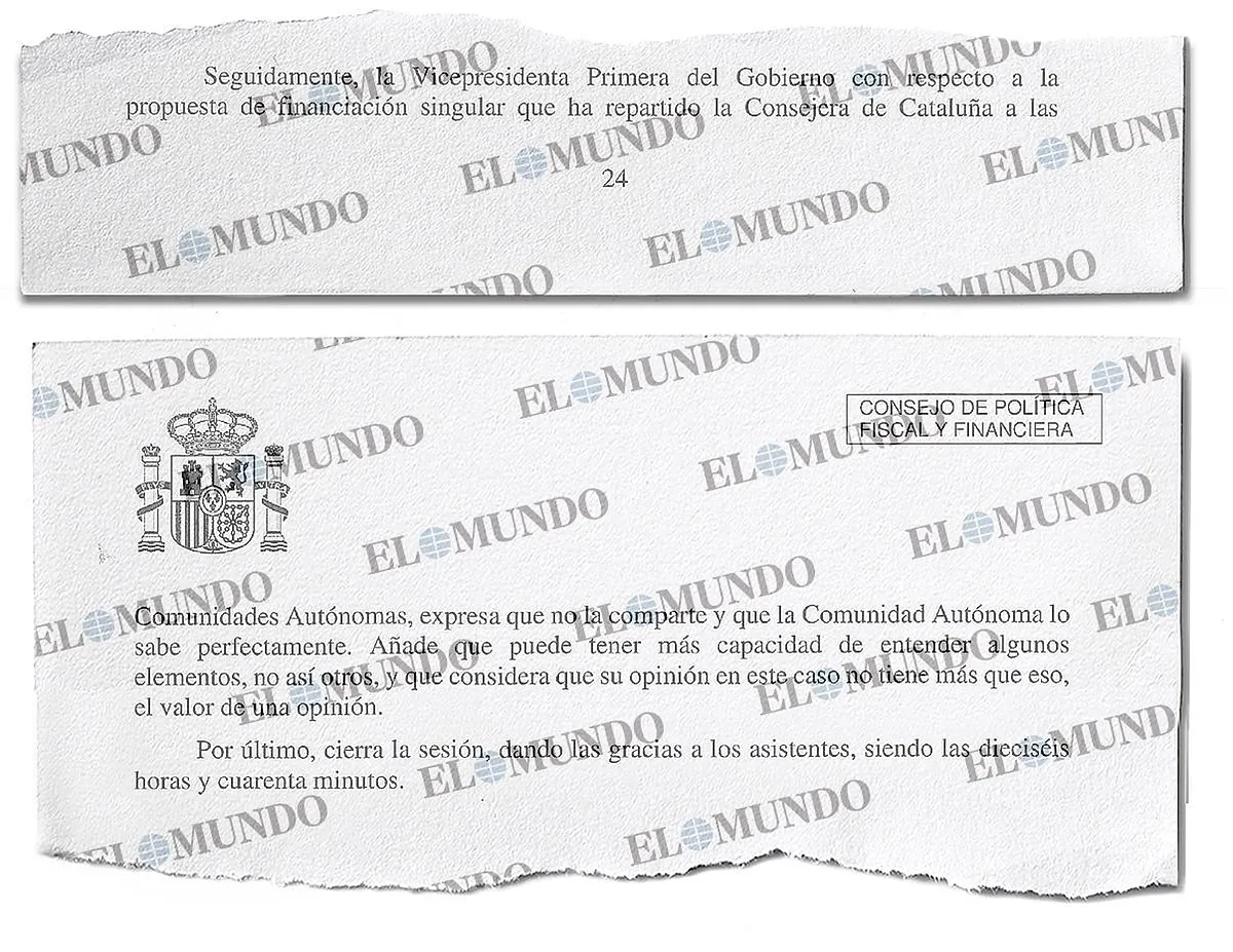 El acta oficial de Hacienda en la que Montero renegó de la  financiación singular  de Cataluña que ahora inicia